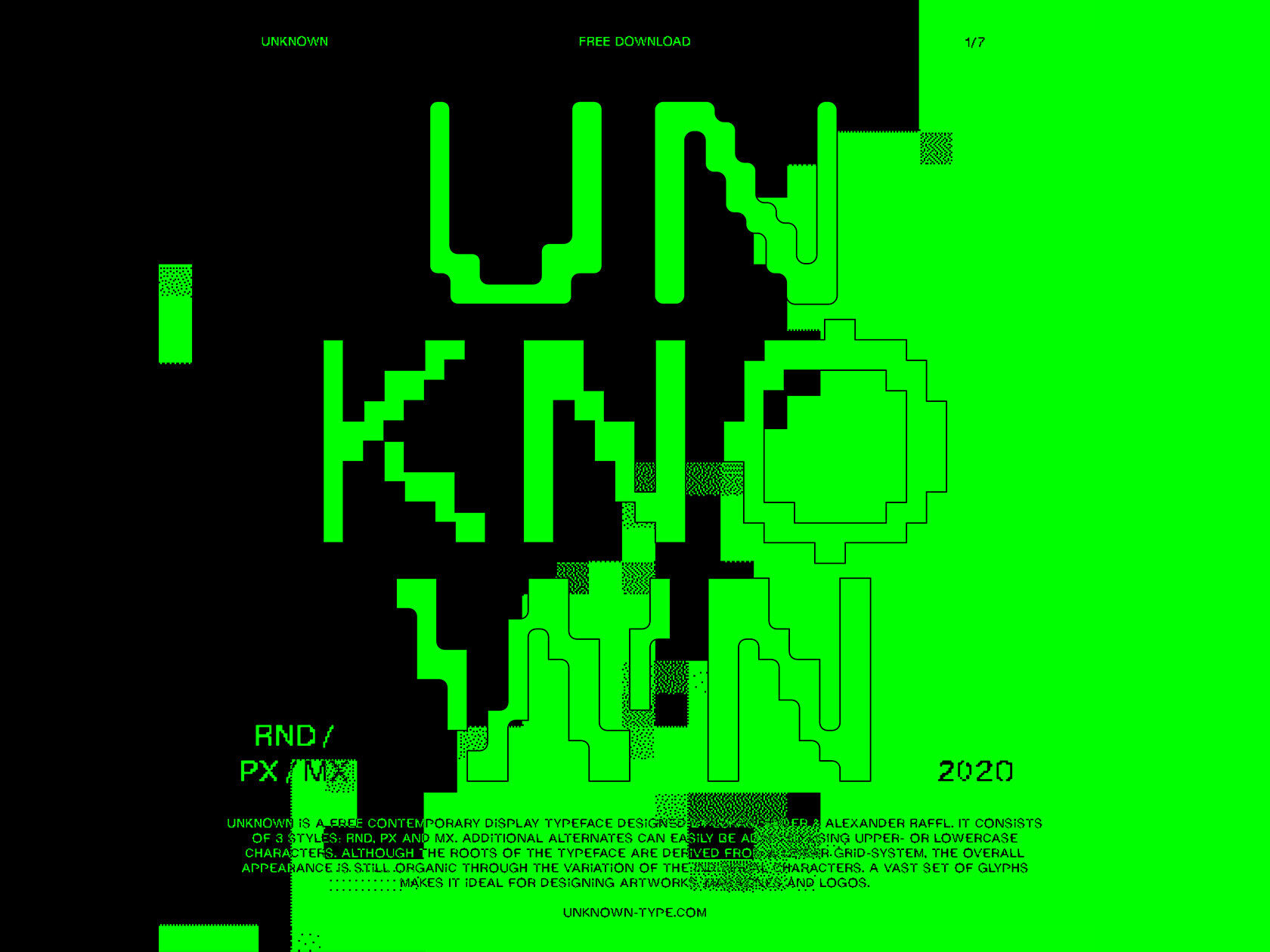 The new typeface “Unknown” by Alexander Raffl and Lukas Haider comes in three systematic, but experimental styles